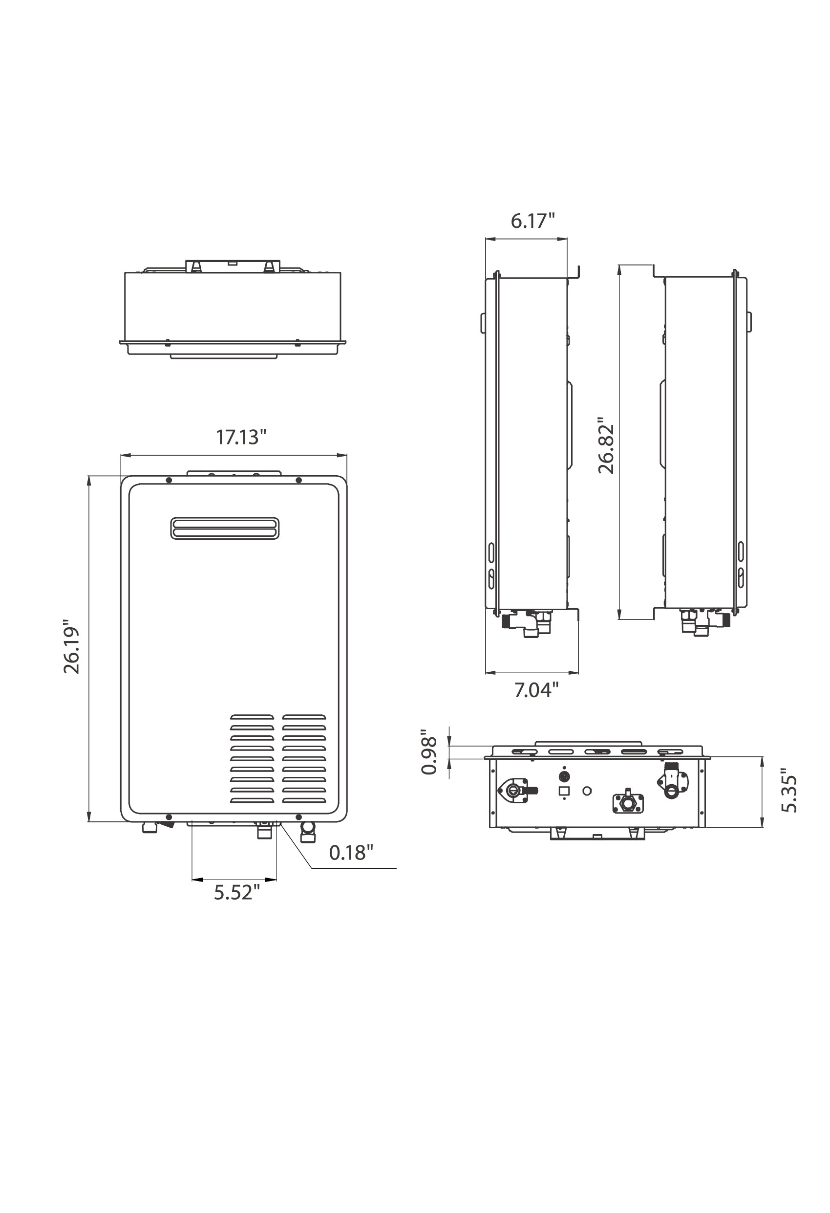 SL 7 Gallon Tankless Water Heater - Outdoor Unit